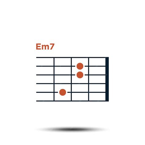 Premium Vector | Em7 basic guitar chord chart icon vector template