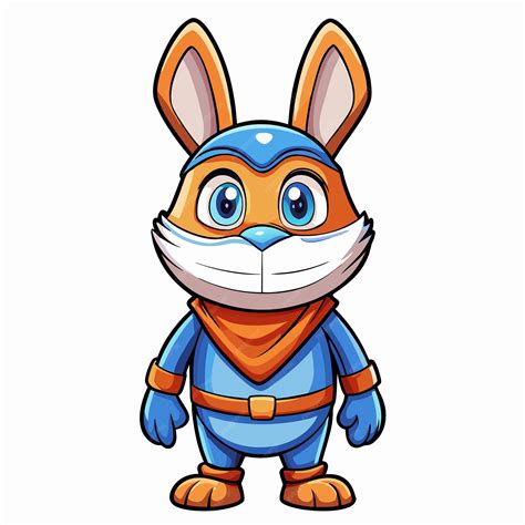 Adorable Cartoon Illustration of a Bunny Rabbit Wearing a Face Mask ...