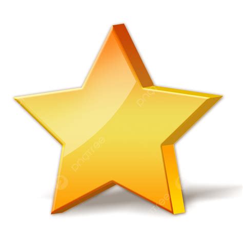 Yellow Transparent Star 5 Point