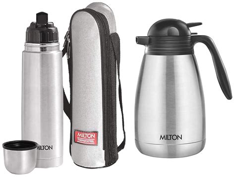 MILTON Thermosteel Flip Lid Flask, 1000 milliliters, Silver ...