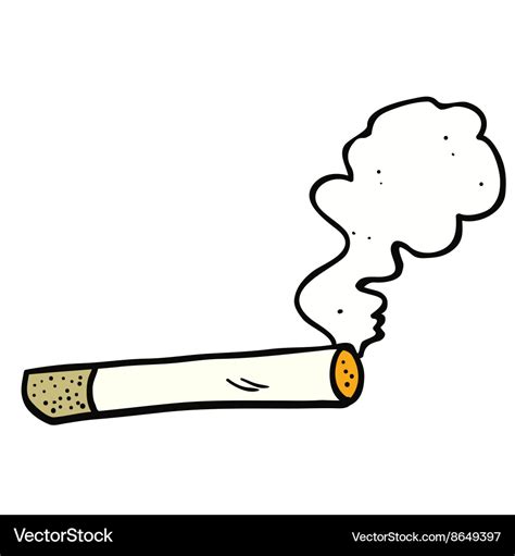 Cartoon smoking cigarette Royalty Free Vector Image