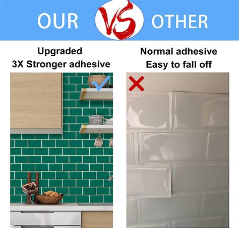 Buy Upgraded, WalDecoo Subway Tile Peel and Stick Backsplash, 10-Sheet ...