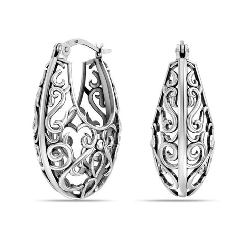 LeCalla - Buy 925 Sterling Silver Small Antique Oxidized Oval Mesh ...