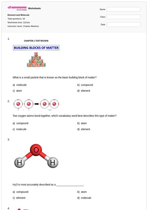 50+ Molecule worksheets for Class 7 on Wayground | Free & Printable