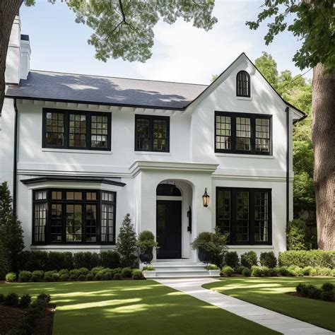 How a White House with Black Window Trim Creates a Timeless Appeal
