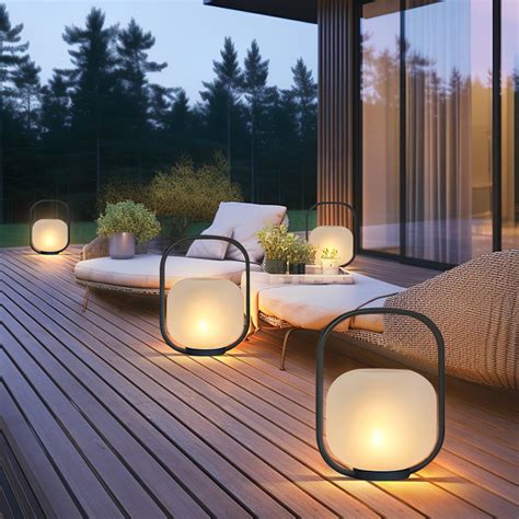 Portable Lantern Outdoor Table Lamp with Solar Panel – Vakkerlight