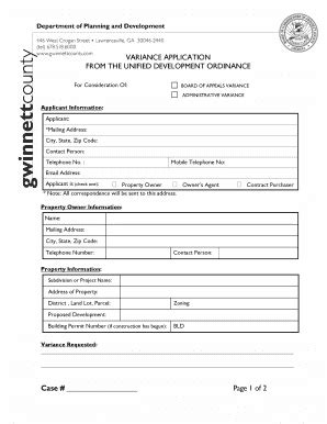 Fillable Online gwinnettcountyga Variance Application and Guidelines ...