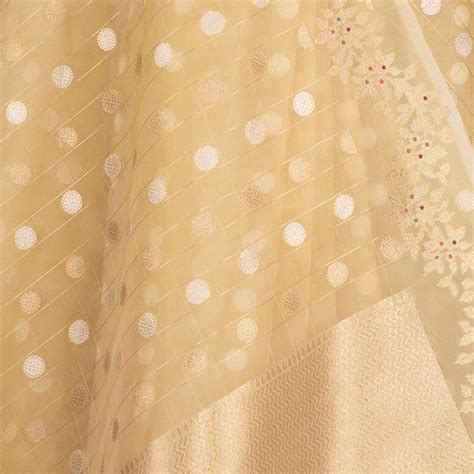 Ashrafi Yellow Banarasi Handwoven Kora Silk Saree – The Warp 'n Weft