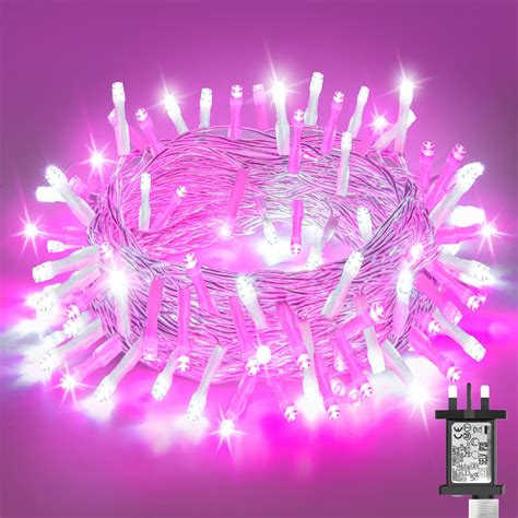 Dalugo Pink Christmas Fairy Lights, 20M 200 LED Pink Christmas Tree ...