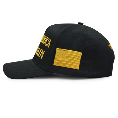 Black MAGA Hat With Gold Letters
