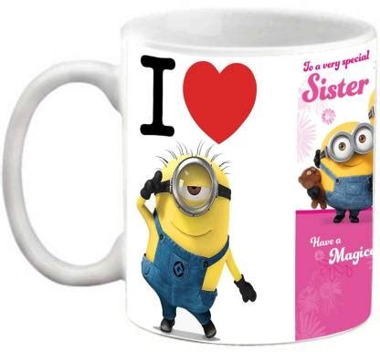 EFW Happy Birthday Sister (Minion Theme) Printed Coffee 325ml Ceramic ...