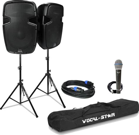 Vocal-Star PA Speaker System 1000w with Bluetooth MP3 Input Including ...