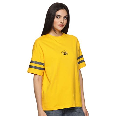 Official CSK Thala Womens Oversized T-Shirt - Yellow – Boldfit