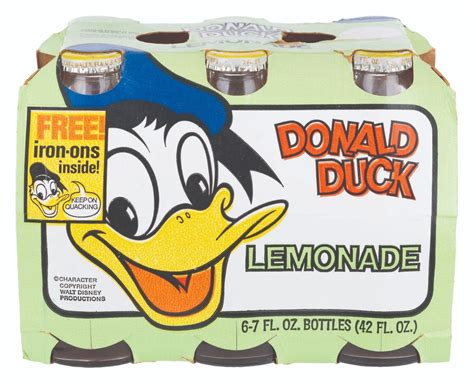 A Six Pack of Donald Duck Lemonade Bottles. - Van Eaton Galleries
