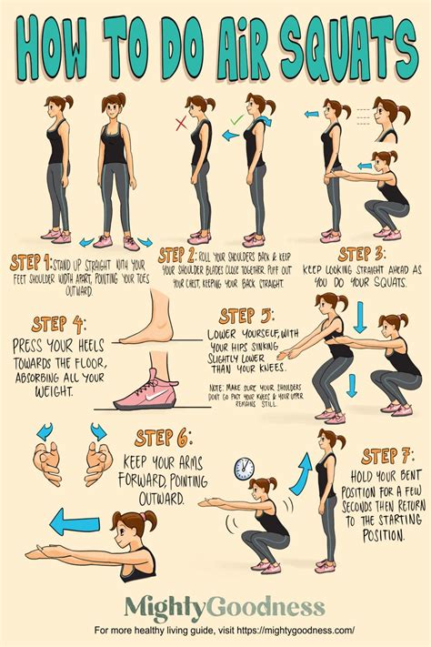 How To Do Air Squats (Infographic) | Mighty Goodness