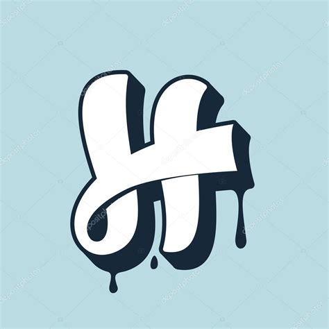 Letra Graffiti H Como dibujar la letra h en graffiti con rotuladores posca