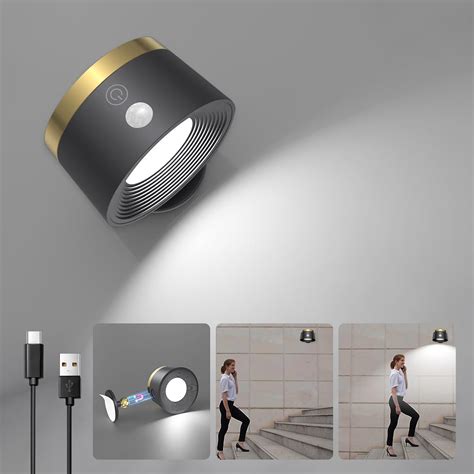 Moobibear Motion Sensor Wall Light Indoor, 3500mAh Rechargeable Battery ...