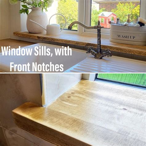 Rustic Window Sills, With Corner Notches Reclaimed Wood Window Ledge ...