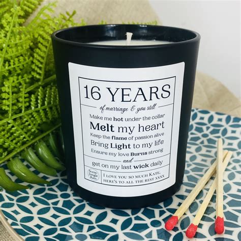 16th Wedding Anniversary Personalised Funny Candle Gift - Partner ...