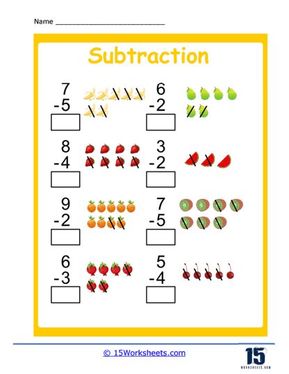 Differences within 10 Worksheet 的图像结果