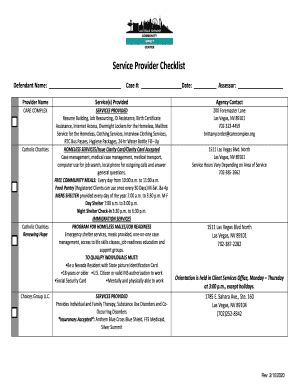 Fillable Online Service Provider Checklist - Las Vegas Justice Court ...
