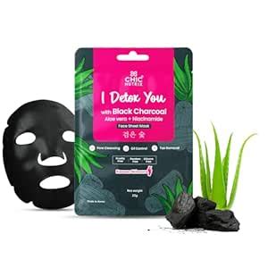 Buy Chicnutrix Korean Black Charcoal Face Sheet Mask – Detoxifying ...