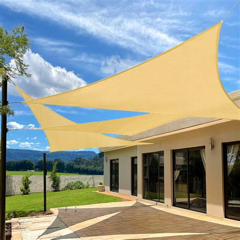 Amazon.com : Artpuch 20'x20'x20' Triangle Sun Shade Sails Sand UV Block ...