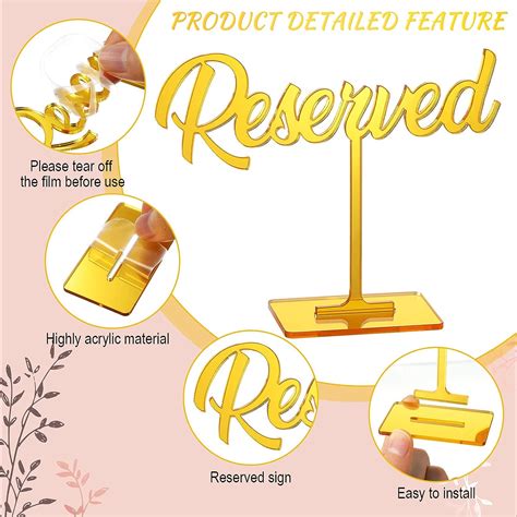 Buy 6 Pcs Acrylic Reserved Table Sign Wedding Reserved Table Signs ...