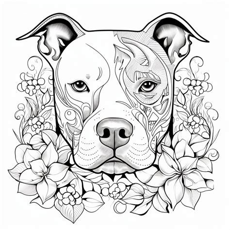 Pit Bull Coloring Page Printable Coloring Pages