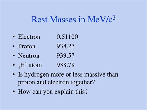 Rest Mass Of Electron
