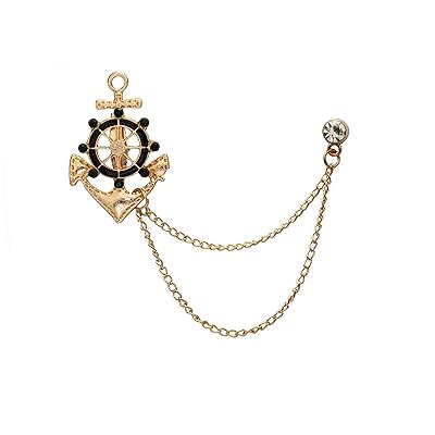 AN KINGPiiN Nautical Gold Anchor Rudder Lapel Pin with Hanging India | Ubuy