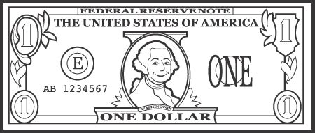 Clipart One Dollar Bill