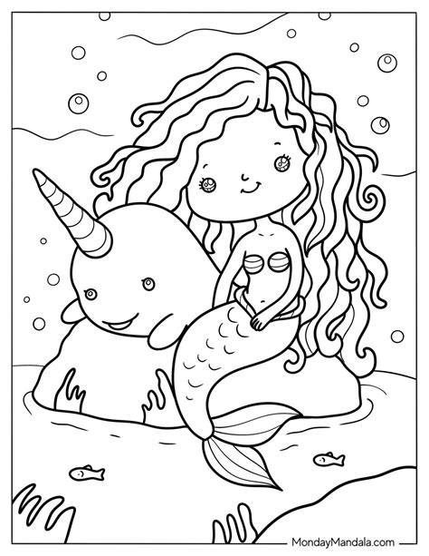 Coloring Page Narwhal Whales Coloring Pages