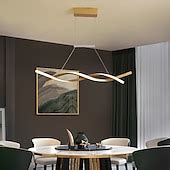 2-Light 80/100cm LED Pendant Light Aluminum Line Design Curl Wave ...
