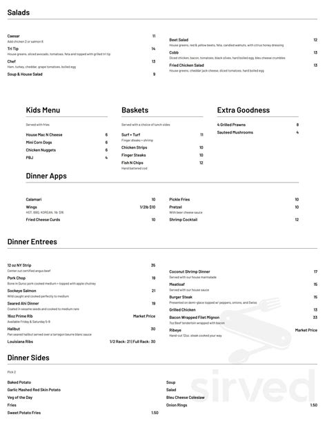 Menu for Rustic Table in Star, ID | Sirved
