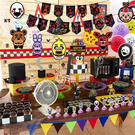 Buy Five Nights at Freddy Party Supplies Set Include Banner, Hanging ...