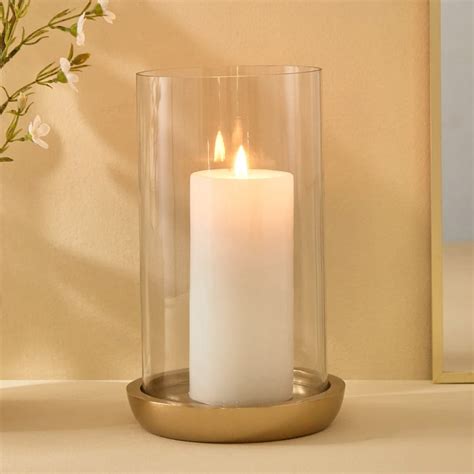 Buy Blanco Blake Glass Hurricane Candle Holder from Home Centre at just ...