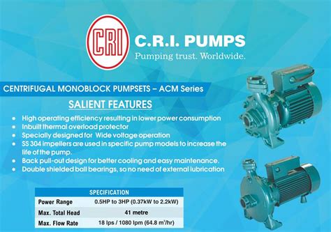 "CRI Centrifugal Monoblock Pump sets -Nessa Enterprises Pvt Ltd ...