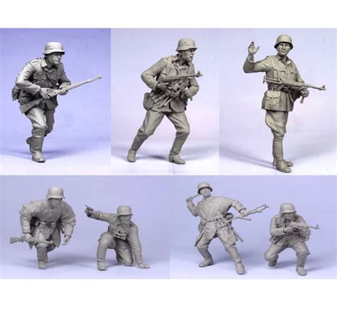 1/35 Wehrmacht German Soldiers WWII resin figures model WW2 war (7 figures)