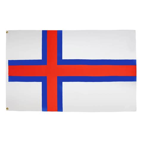 Faroe Islands Flag Vector Realistic Illustration Of Faroe Islands