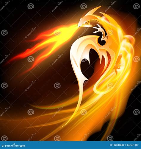 Fire Breathing Dragon stock vector. Illustration of design - 102843246