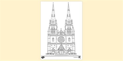 St Mary's Cathedral Sydney Colouring Sheet (teacher made)