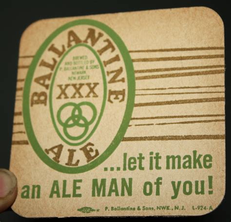 Lot of 4 Vintage Ballantine XXX Ale Beer Coasters; 1960s NOS Breweriana; P. Ballantine & Sons ...