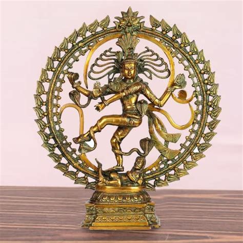 Buy Artvarko Brass Metal Natraj Idol Murti Om Nataraja Idiol Large ...