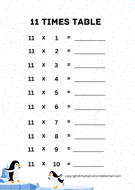 4 Times Table Worksheet Printable