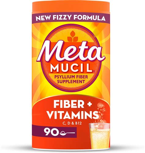 Amazon.com: Metamucil Fiber, 4-in-1 Psyllium Fiber Supplement Powder with Real Sugar, Orange ...