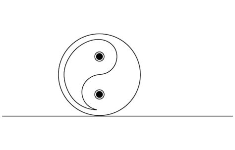 Dessin en ligne continu modifiable du symbole Yin Yang Dessin en ligne ...