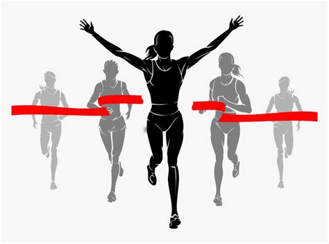 Transparent Cross Country Clipart - Female Runner Finish Line ...