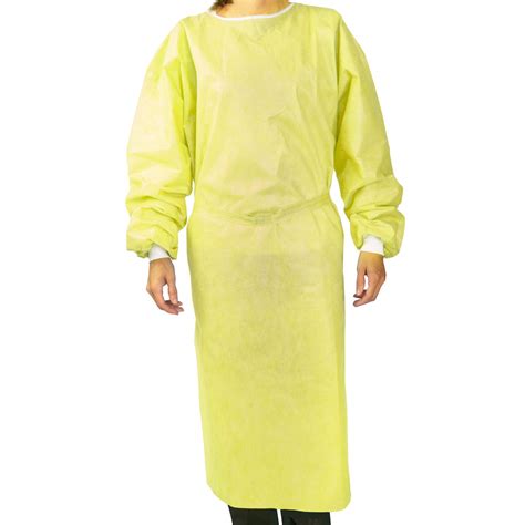 HealthSmart Disposable Isolation Hospital Gown, Non-surgical, Yellow ...