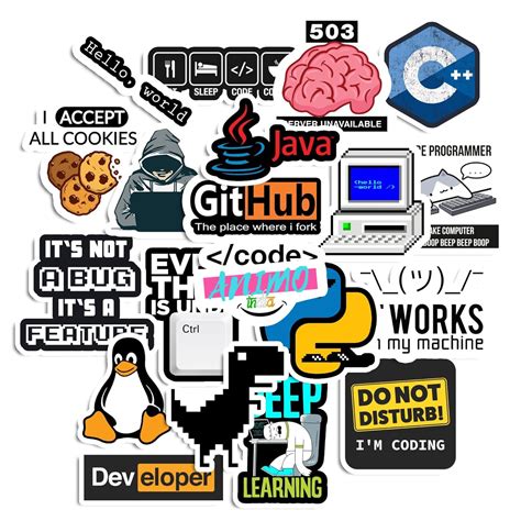 20pcs Coder Aesthetic Sticker Pack from animo india Perfect for Laptop ...